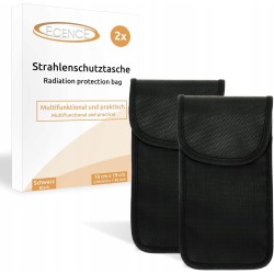 ECENCE 2x Etui RFID chroniące przed promieniowaniem telefon 19x10x0,5 cm