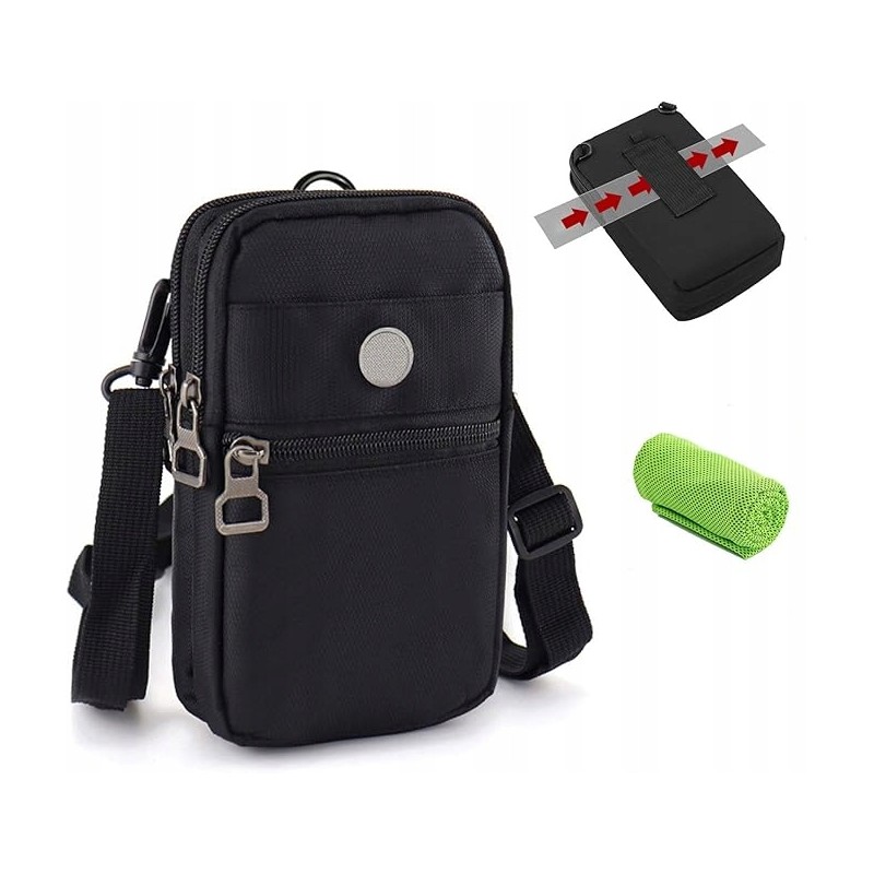 Outlet Torba na telefon komórkowy z paskiem na ramię 21 x 12 x 5 cm czarna Outlet Torba na telefon komórkowy z paskiem na ramię 21 x 12 x 5 cm czarna