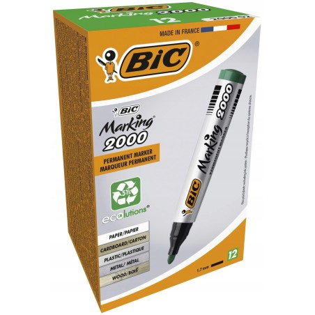 Outlet Marker permanentny zielony BIC Marking 2000 12 sztuk alkoholowy