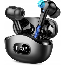 AOTONOK Słuchawki bezprzewodowe Bluetooth 5.3 40 godz pracy wyświetlacz LED