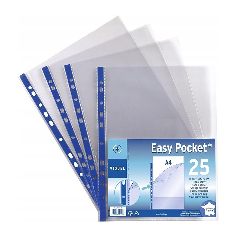 Viquel Easy Pocket koszulka przeźroczysta ofertówka A4 zestaw 25 sztuk