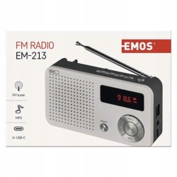Outlet Radio sieciowo-bateryjne FM Emos EM-213 wyświetlacz LED kompatkowe