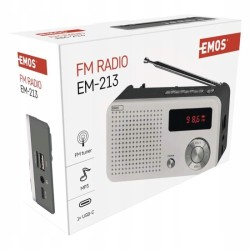 Outlet Radio sieciowo-bateryjne FM Emos EM-213 wyświetlacz LED kompatkowe