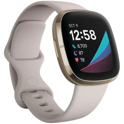 USZKODZONY Smartwatch Fitbit Sense Advanced monitorowanie serca beżowy OPIS