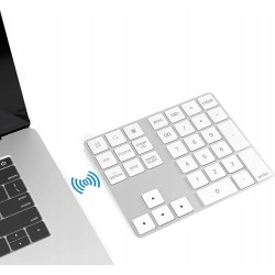 Yeemie Klawiatura numeryczna Bluetooth bezprzewodowa z 34 klawiszami biała