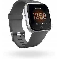 USZKODZONY Fitbit Unisex Versa Lite Zegarek Smartwatch Srebrny/Szary OPIS