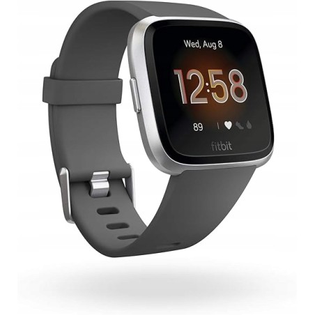 USZKODZONY Fitbit Unisex Versa Lite Zegarek Smartwatch Srebrny/Szary OPIS