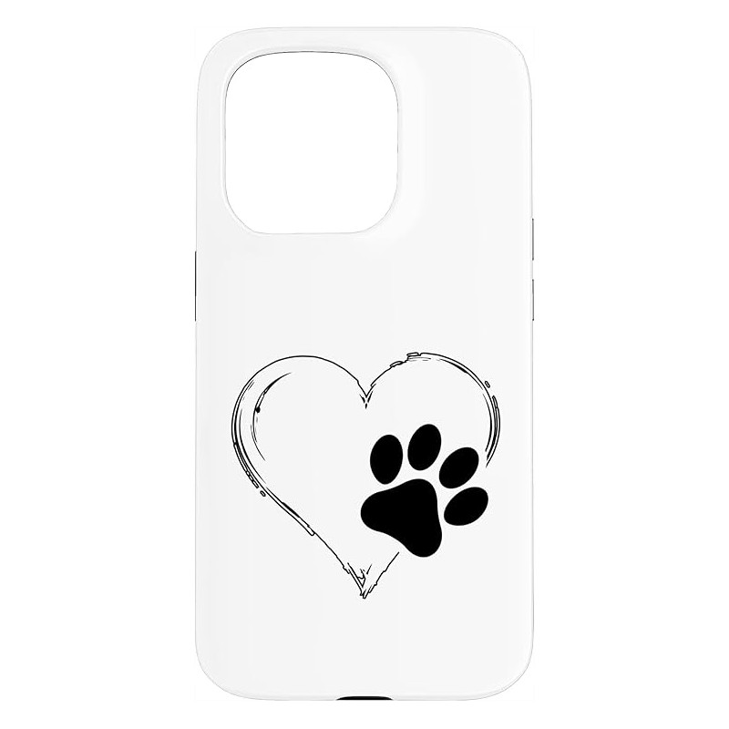 Etui na iPhone'a 15 Pro Serce Łapa Psa Miłośnik Psów białe z sercem i łapką Etui na iPhone'a 15 Pro Serce Łapa Psa Miłośnik Psów białe z sercem i łapką