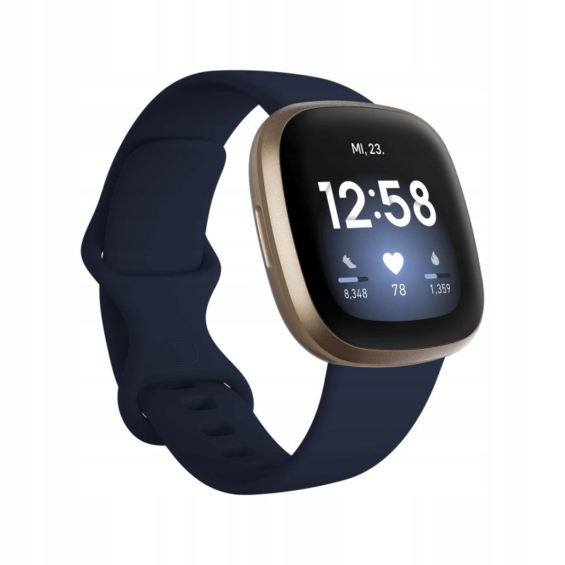 USZKODZONY Smartwatch Fitbit Versa 3 białe paski NFC Bluetooth WiFi OPIS