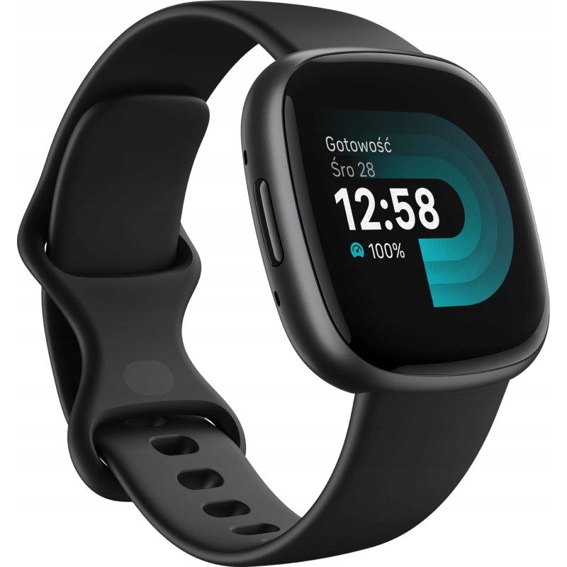 USZKODZONY Smartwatch Fitbit Versa czarny GPS pomiar tętna OPIS USZKODZONY Smartwatch Fitbit Versa czarny GPS pomiar tętna OPIS