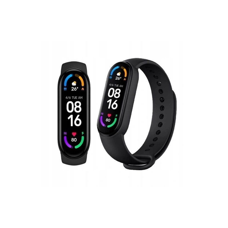 USZKODZONY Smartwatch Xiaomi Mi Band 6 NFC czarny wyświetlacz 1,56cala OPIS