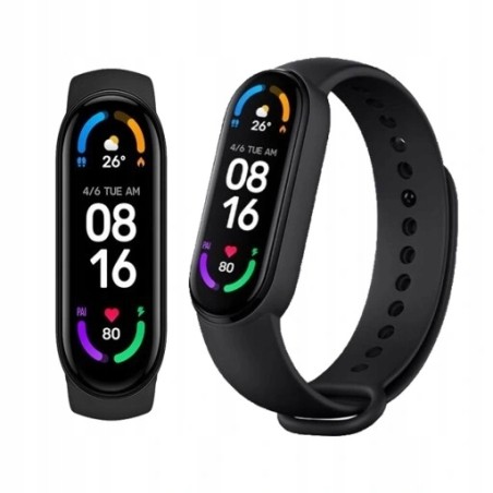 USZKODZONY Smartwatch Xiaomi Mi Band 6 NFC czarny wyświetlacz 1,56cala OPIS