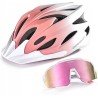 Odoland Kask rowerowy 58-62cm różowy ombre + okulary przeciwsłoneczne