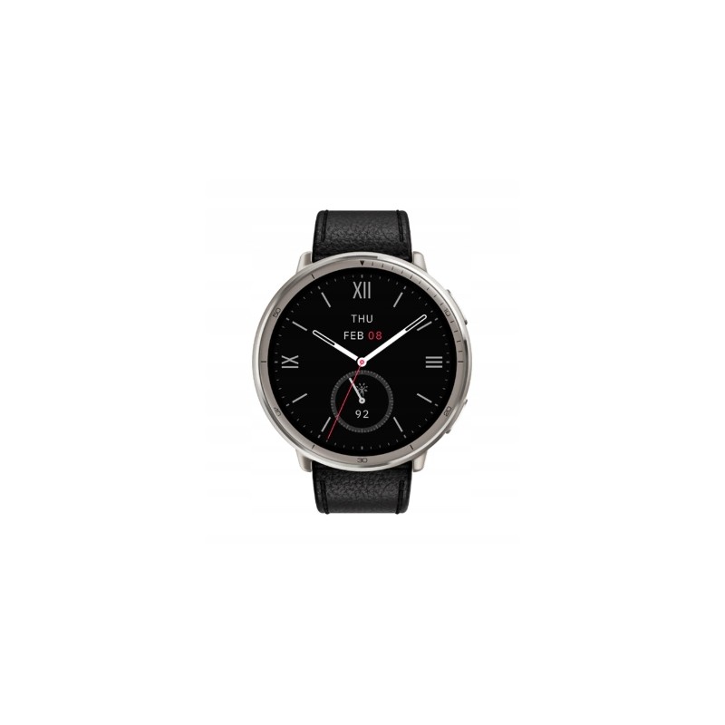 USZKODZONY Smartwatch Amazfit Active 2 Round czarny skórzany pasek OPIS