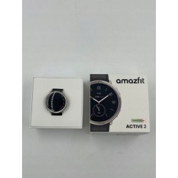 Outlet Smartwatch Amazfit Active 2 Round czarny skórzany pasek 160 trybów
