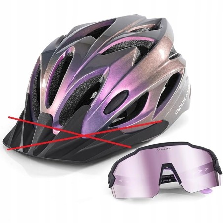 Kask rowerowy Odoland z okularami przeciwsłonecznymi rozmiar 58-62cm