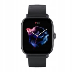 USZKODZONY Smartwatch Amazfit GTS 3 czarny Bluetooth krokomierz pulsometr