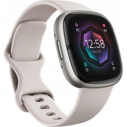 Outlet Smartwatch Fitbit Sense biały bluetooth 162 mAh pulsometr żyroskop