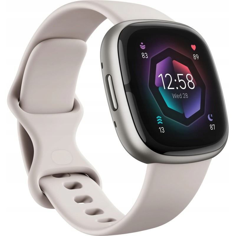 Outlet Smartwatch Fitbit Sense biały bluetooth 162 mAh pulsometr żyroskop