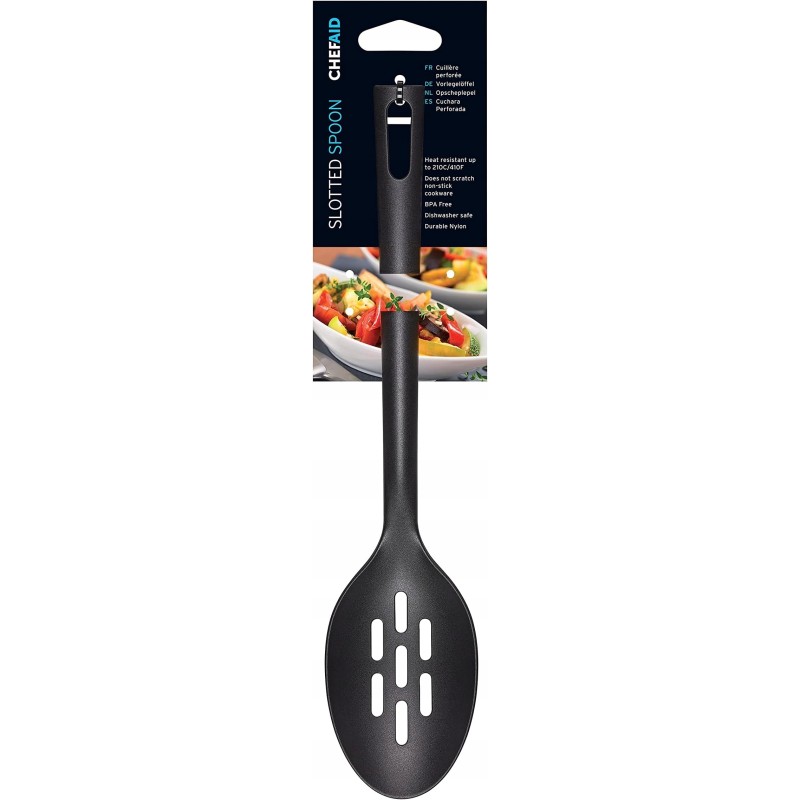 Łyżka plastikowa do odsączania Chef Aid bez BPA czarny Łyżka plastikowa do odsączania Chef Aid bez BPA czarny