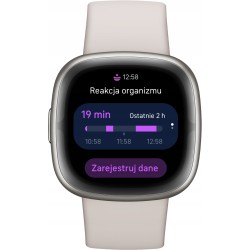 Outlet Smartwatch Fitbit Sense biały bluetooth 162 mAh pulsometr żyroskop