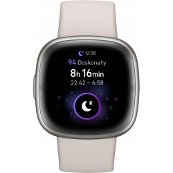Outlet Smartwatch Fitbit Sense biały bluetooth 162 mAh pulsometr żyroskop