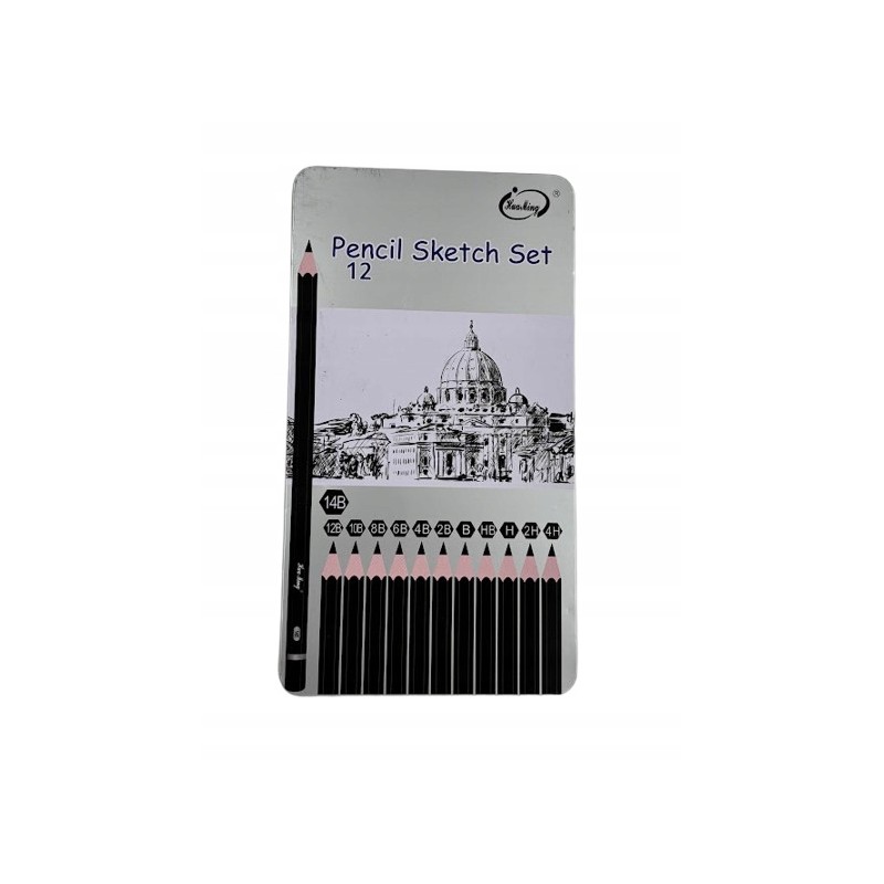 Outlet Sketch pencil box Stalowe pudełko 12 sztuk ołówków HM-81451 Outlet Sketch pencil box Stalowe pudełko 12 sztuk ołówków HM-81451