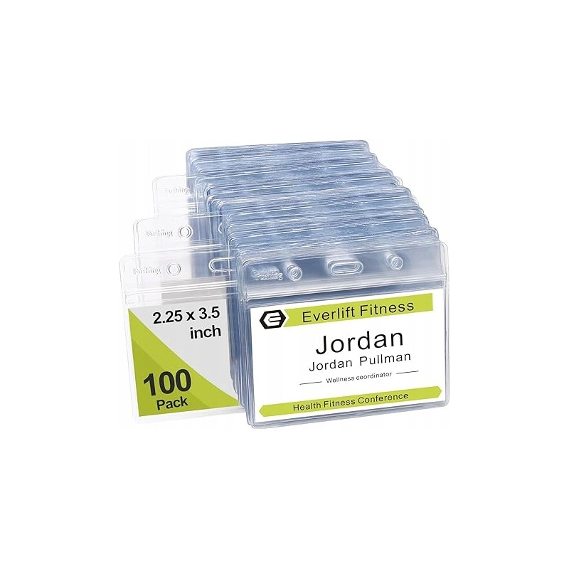 Fushing 100 szt. przezroczystych plastikowych poziomych identyfikatorów Fushing 100 szt. przezroczystych plastikowych poziomych identyfikatorów