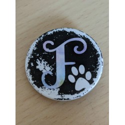 Litera F akwarela kot pies łapa monogram litera początkowa F OPIS