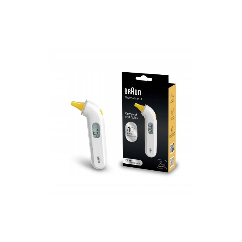 Outlet Termometr elektroniczny Braun ThermoScan3 IRT3030 biały do ucha OPIS Outlet Termometr elektroniczny Braun ThermoScan3 IRT3030 biały do ucha OPIS