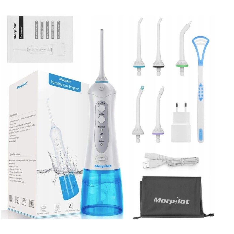 Outlet Irygator do ust Morpilot regulacja ciśnienia 300 ml 3100 obr/min Outlet Irygator do ust Morpilot regulacja ciśnienia 300 ml 3100 obr/min