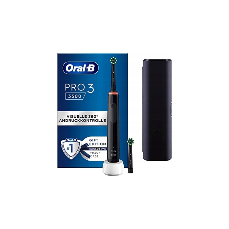 USZKODZONY Szczoteczka elektryczna do zębów Oral-B 3 3500 czarna OPIS USZKODZONY Szczoteczka elektryczna do zębów Oral-B 3 3500 czarna OPIS