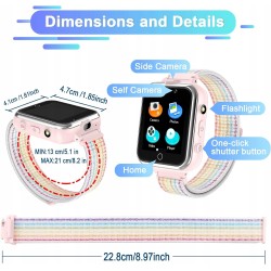 PTHTECHUS Smartwatch dziecięcy 1,54 cali 24 gry krokomierz muzyka kamera