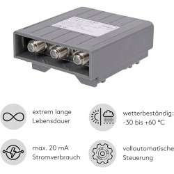 Przełącznik Venton DiSEqC 2/1 odporny na warunki atmosferyczne 4K/HD