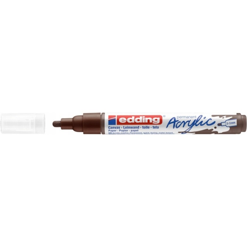 Outlet Edding 5300 acrylic marker fine marker permanentny brązowy 1 szt. Outlet Edding 5300 acrylic marker fine marker permanentny brązowy 1 szt.
