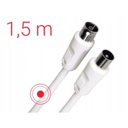 Outlet Kabel antenowy Hama 75 dB 1,5 m płynna transmisja