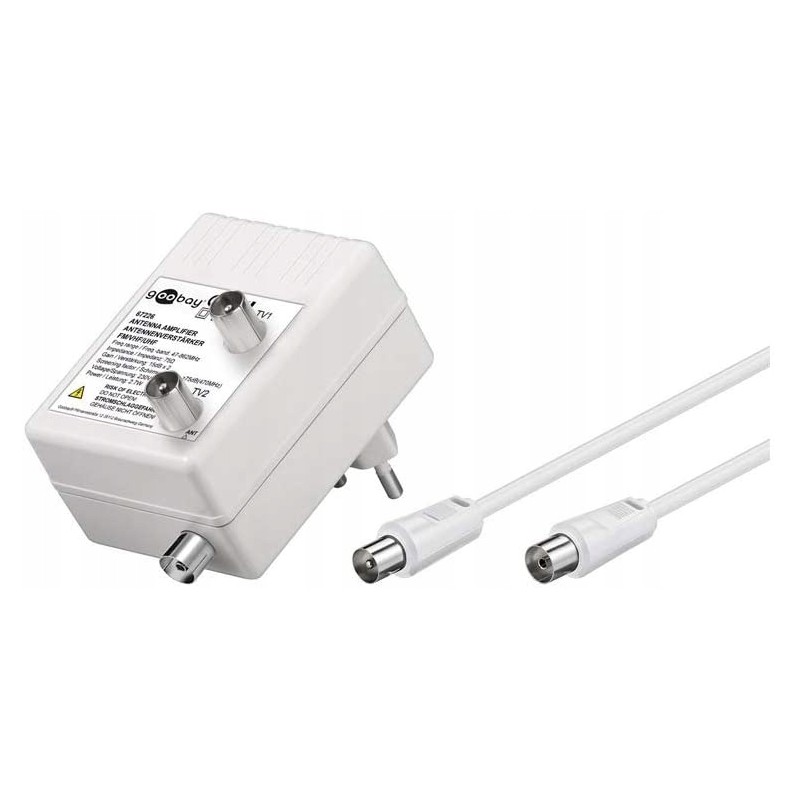 Outlet Wzmacniacz antenowy do dwóch urządzeń 3W częstotliwość: 47 - 862 MHz