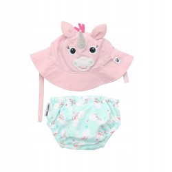 Zoocchini Pieluszka Kąpielowa z Czapką Jednorożec 3-6m filtr UPF +50