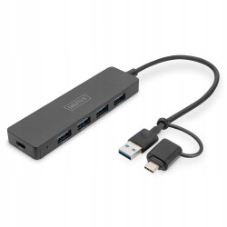 Outlet Hub USB Digitus DA-70235 4 interfejsy USB długość kabla 0.2m USB 3.2