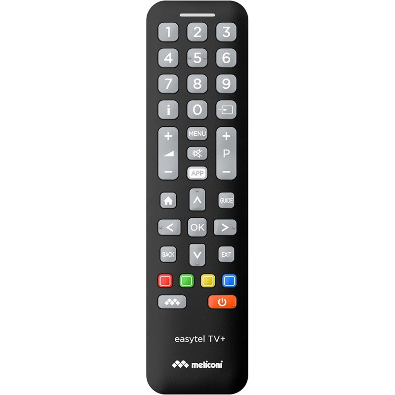 Outlet zamiennik Pilot uniwersalny Meliconi Easytel TV+ czarny Outlet zamiennik Pilot uniwersalny Meliconi Easytel TV+ czarny