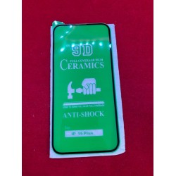 Outlet Folia ceramiczna do iPhone 15 PLUS błyszczące szkło 0,24 mm 9D 2 szt