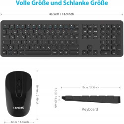 Zestaw Bezprzewodowa Klawiatura i Mysz z odbiornikiem 2.4G QWERTZ DE