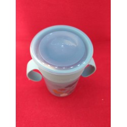 Outlet Kubek 360 kolekcja FOREST niebieski dla dziecka z uchwytem 340ml