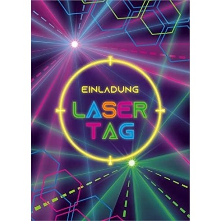 12 zaproszeń na urodziny dziecka, dzień laserowy DE