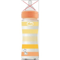 Outlet CHICCO Butelka ze szkła dla dzieci Well-being silikon 240 ml OPIS
