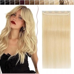 Outlet Pasemka z prawdziwych włosów doczepiane jasny blond 50cm klasa 7A