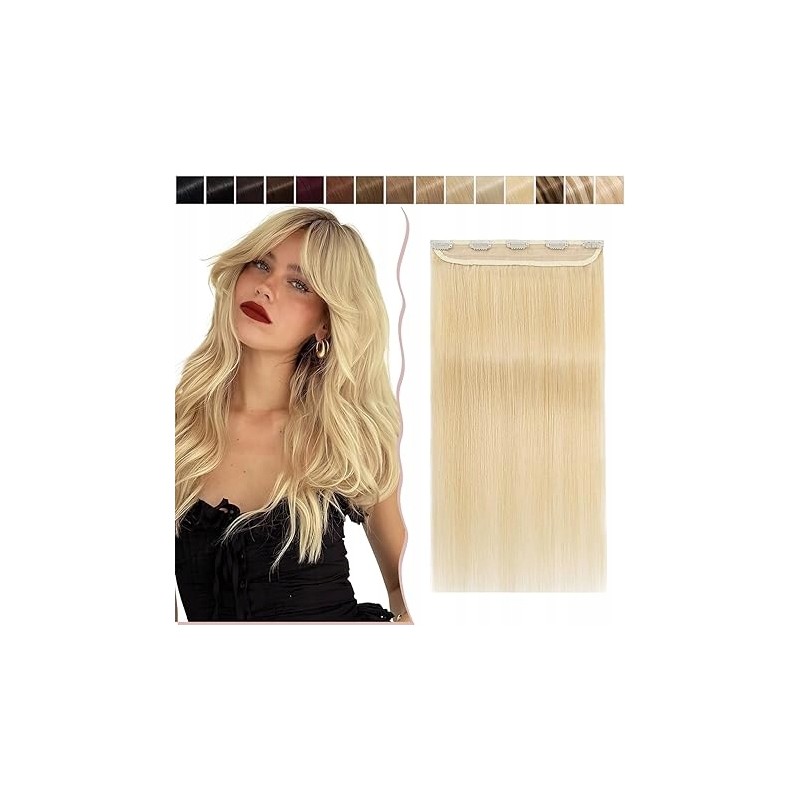 Outlet Pasemka z prawdziwych włosów doczepiane jasny blond 50cm klasa 7A Outlet Pasemka z prawdziwych włosów doczepiane jasny blond 50cm klasa 7A