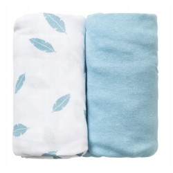 Outlet 2szt. Prześcieradło gumka BabyCalin bawełna 40x80 dziecko Blue&White