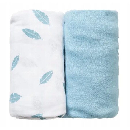 Outlet 2szt. Prześcieradło gumka BabyCalin bawełna 40x80 dziecko Blue&White