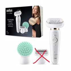 USZKODZONY Zestaw Depilator Braun Silk-épil 9 Flex beżowy dodatkowe nasadki